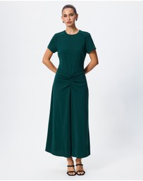 Tussah - Sophia Crew Neck Ruched Detail Midi Dress