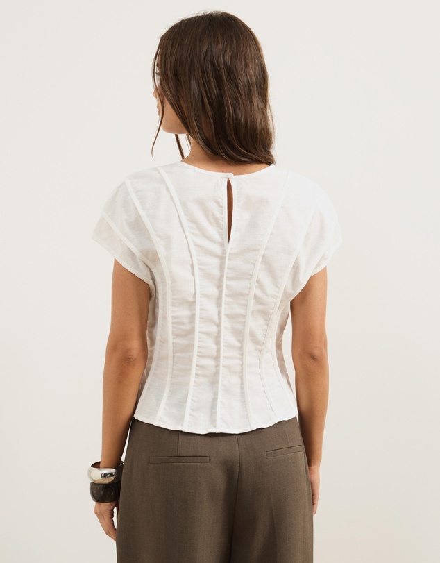 Atmos&Here - Ada Panelled Linen Blend Top