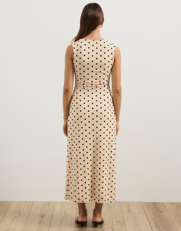 Atmos&Here - Sana Polkadot Mesh Midi Dress