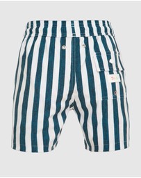 Tolu Australia - Boys Swim Shorts With Navy Blue Stripes