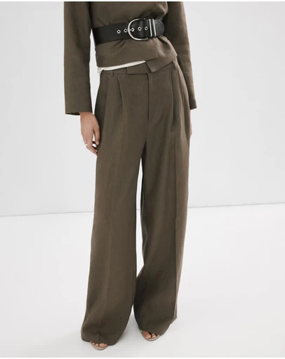 M.N.G - Straight Linen-Blend Trousers