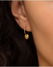 SAINT VALENTINE - Flat Shell Mini Hoops - Gold - ICONIC EXCLUSIVE