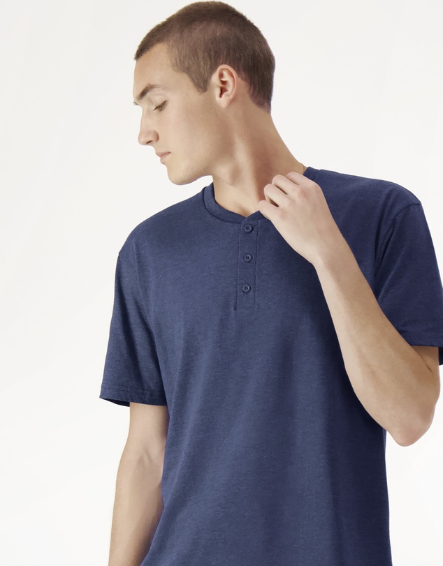 American Apparel - Unisex Henley Short Sleeve CVC T-Shirt