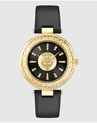 Plein Sport - PLEIN OPIUM 38mm Black dial with Black Leather Strap