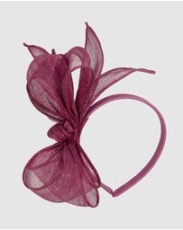Max Alexander - Burgundy Sinamay Bow Fascinator