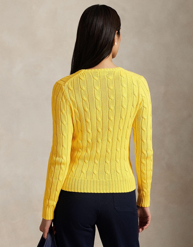 Polo Ralph Lauren - Cable-Knit Cotton V-Neck Sweater