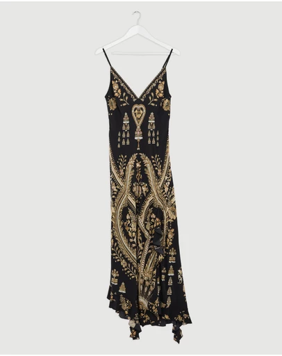 Revibe - Repaired Camilla Bias Slip Dress With Frill Hem - AU 8