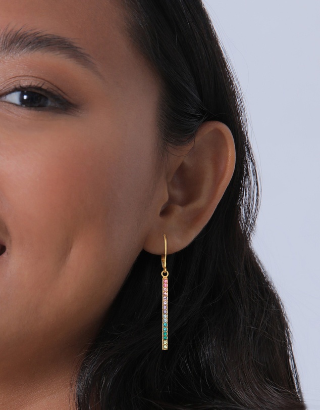 Elli Jewelry - Rainbow Drop Earrings in Gold-Plated 925 Silver