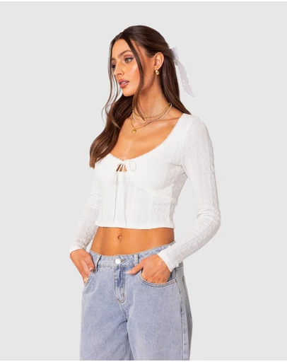 EDIKTED - Lorey Lacey Knit Top