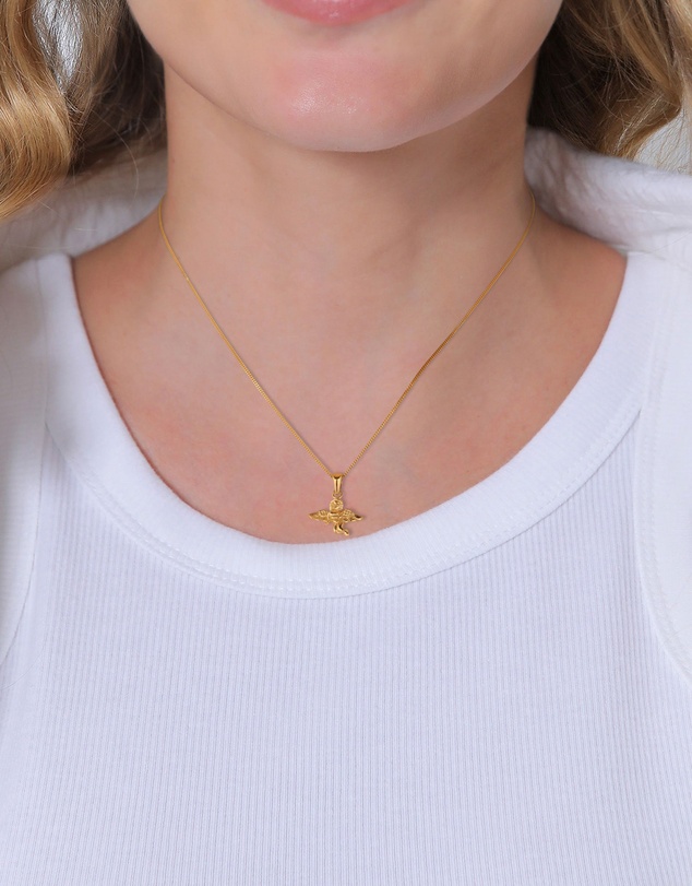 Elli Jewelry - Necklace Angel Lucky Charm 925 Sterling Silver Gold-Plated