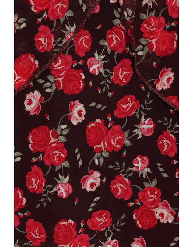 Petal & Pup - Zorina Halter Neck Chiffon Top - Brown Floral
