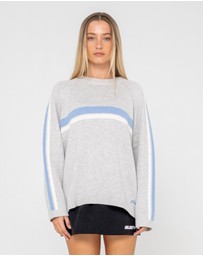 Rusty - White Lines Crew Neck Knit