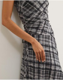 Atmos&Here - Kara Asymmetric Mesh Maxi Dress