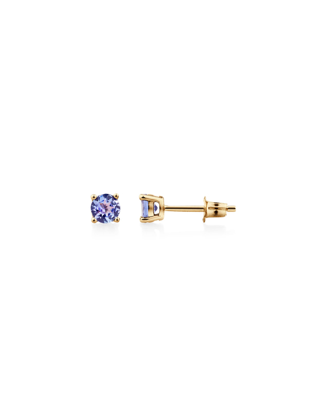 Michael Hill - Birthstone Stud Earrings with Tanzanite in 10kt Yellow Gold