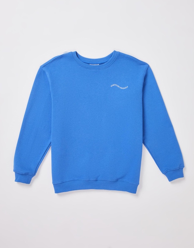 Subtitled - Teen Girls Oversized Wave Origin Fleece Crew Neck Jumper