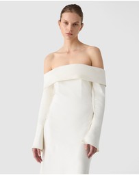 MISHA - Bianca Off Shoulder Long Sleeve Gown