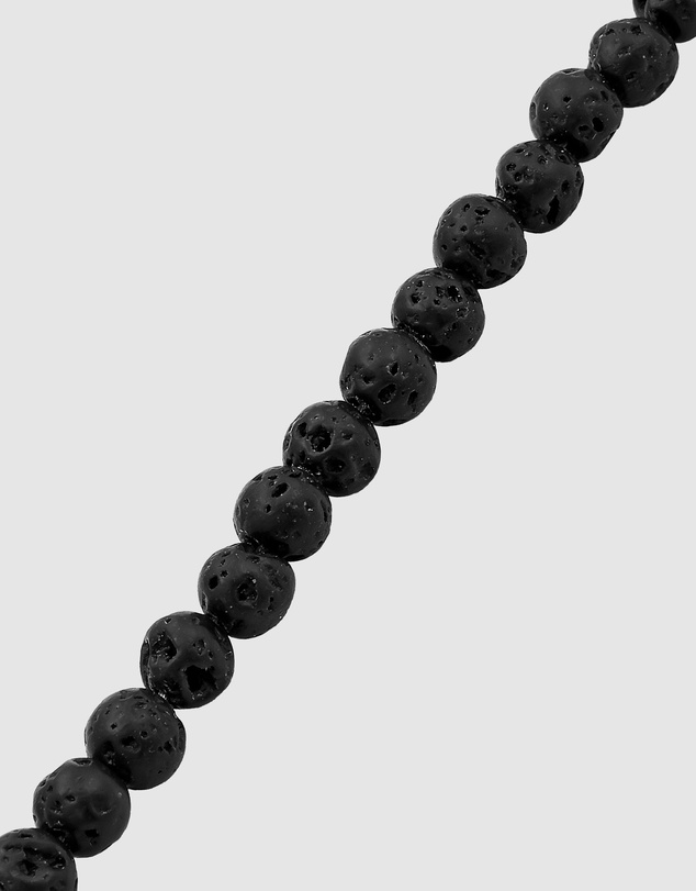 Kuzzoi - ICONIC EXCLUSIVE - Long Lava Bead Bracelet in 925 Sterling Silver