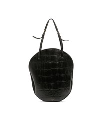 Pre-Loved by Azura Reborn - Pre-Loved Croc Embossed Leather Curved Shoulder Bag
