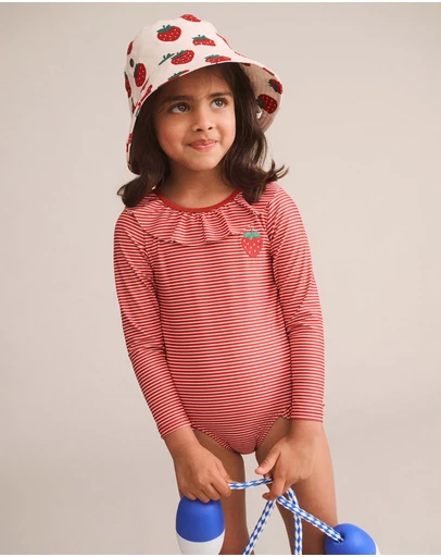 Huxbaby - Stripe Frill Neck Swimsuit - Babies-Teens