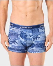 Mitch Dowd - Mitchdowd Mens 3 Pack Trunks in Blue Tones and Tropical Print