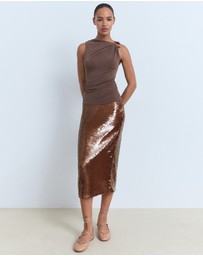 M.N.G - Gathered Top With Jewel Detail