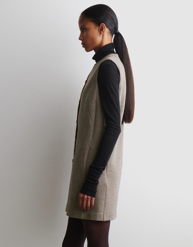 COS - Merino Wool Buttoned Shift Mini Dress