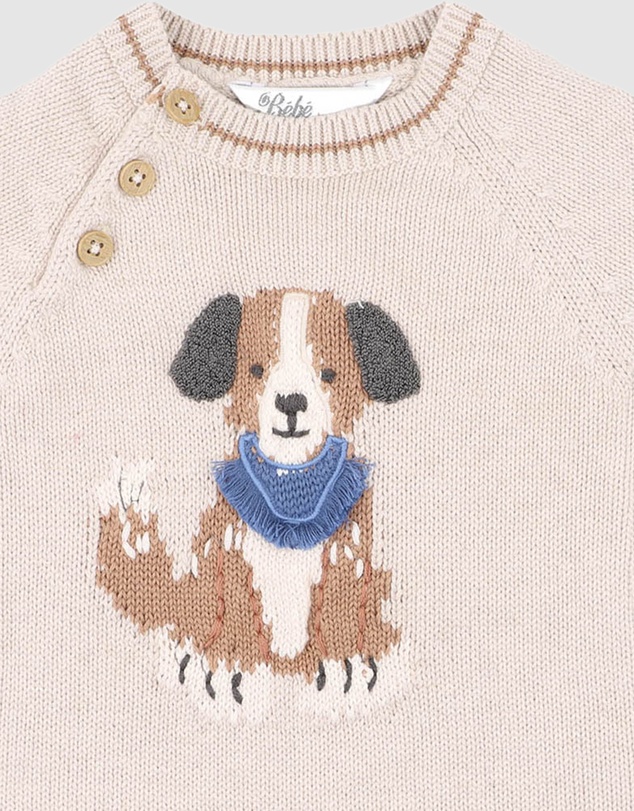 Bebe by Minihaha - Otto Organic Knitted Dog Romper - Babies