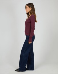All About Eve - Tia Long Sleeve Top Wine