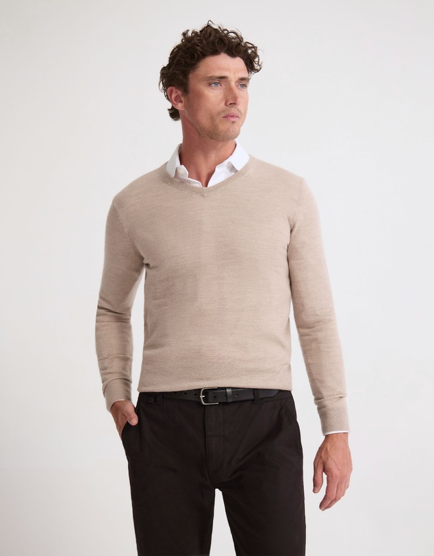 Oxford - Basic V-Neck Pure Wool Pullover