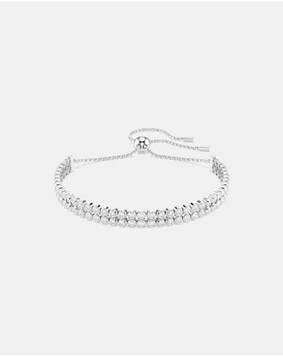 Swarovski - Matrix Tennis Bracelet, Round Cut, White, Rhodium-Plated