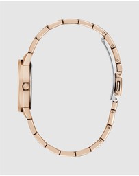 GUESS - Rose Gold-Tone 30mm White Dial with Crystal Bezel Women's Watch