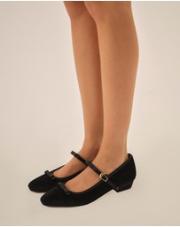 For Love & Lemons - Lucia Velvet Mary Jane Shoes
