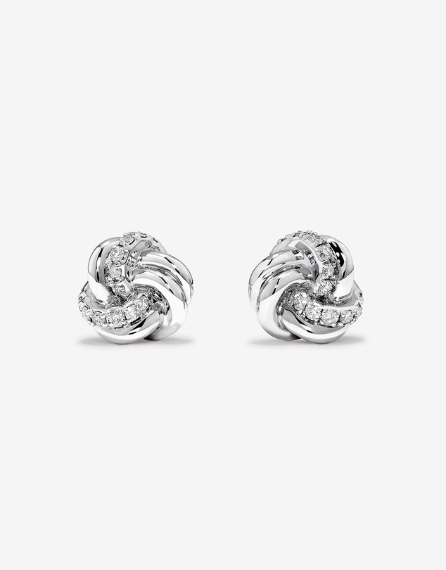Michael Hill - 0.15 Carat TW Diamond Knots Stud Earrings in Sterling Silver