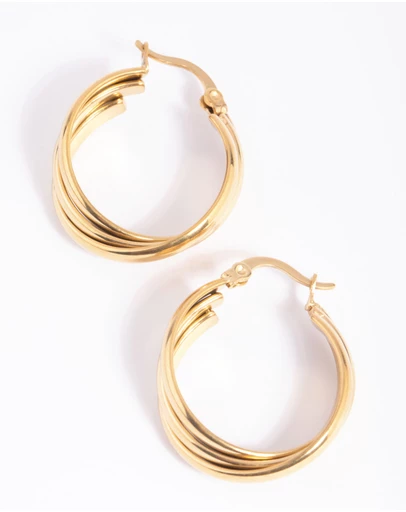 Lovisa - Waterproof Gold Plated Stainless Steel Hoop Earrings