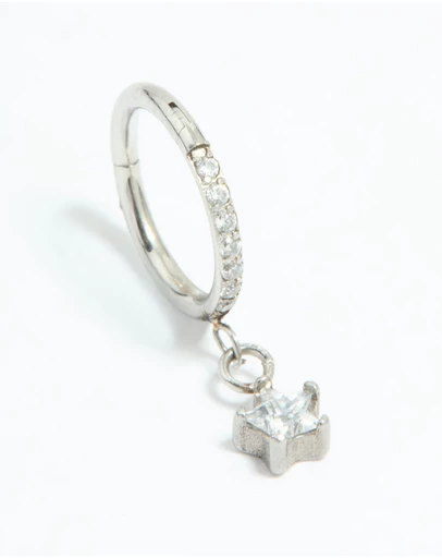 Lovisa - Surgical Steel Cubic Zirconia Micro Star Clicker Ring