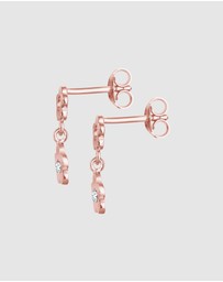 Elli Jewelry - Earrings Kids Flower Pendant Playful with Crystals in 925 Sterling Silver Rose Gold Plated