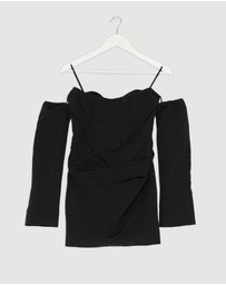 Revibe - Repaired Shona Joy Oakley Strapless Draped Mini Dress - AU 6