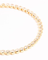 Lovisa - Gold Round Diamante Tennis Bracelet