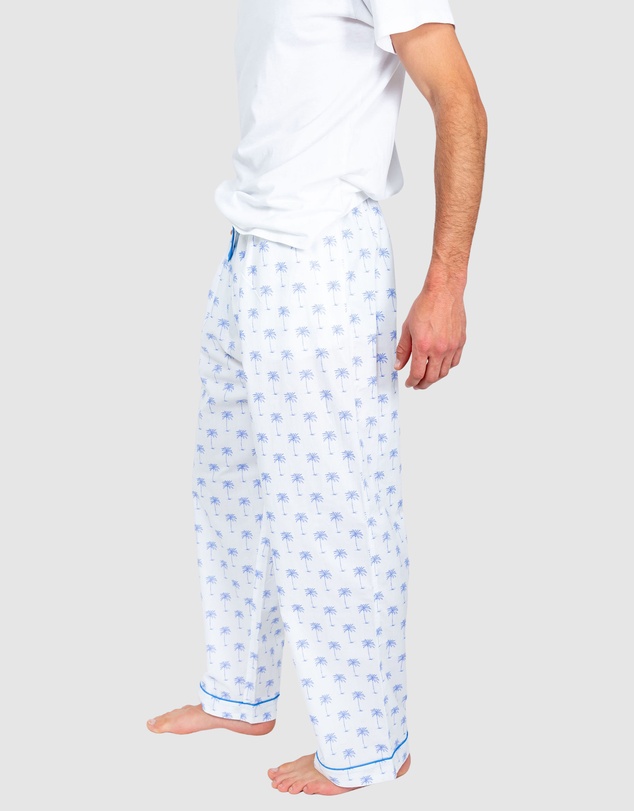 Sant And Abel - Men's Blue Palm Tree Pajama Pants