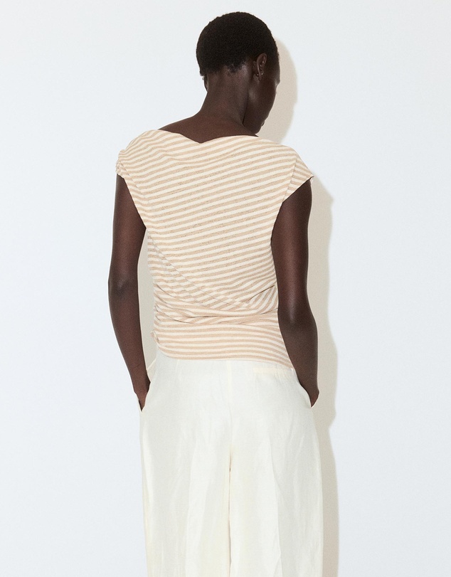 M.N.G - Draped Striped T-Shirt