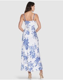 GUESS - Adele Lace Neckline Long Dress