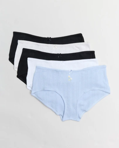 Cotton On Body - 5-Pack Cotton Pointelle Boyshorts