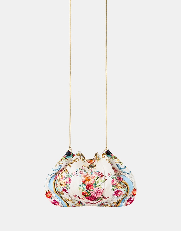 Camilla - Drawstring Pouch Bag With Chain Strap