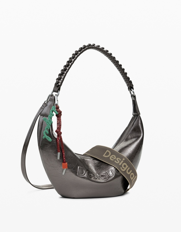 Desigual - Medium metallic crossbody bag with 3D logo