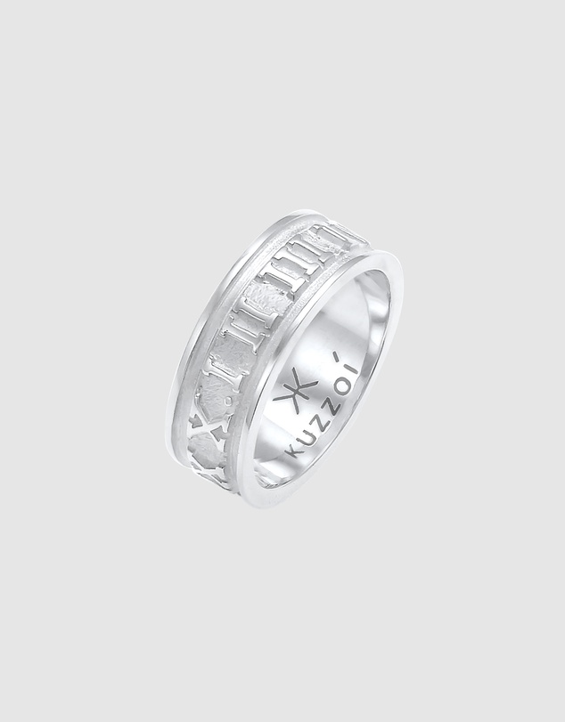 Kuzzoi - ICONIC EXCLUSIVE - Roman Numbers Band Ring in 925 Sterling Silver