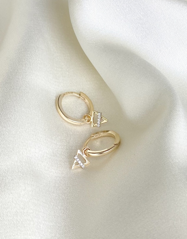 Luna Rae - Solid Gold - Earth Element Diamond Hoops