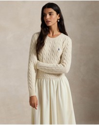 Polo Ralph Lauren - Cable-Knit Poplin Dress - ICONIC EXCLUSIVE