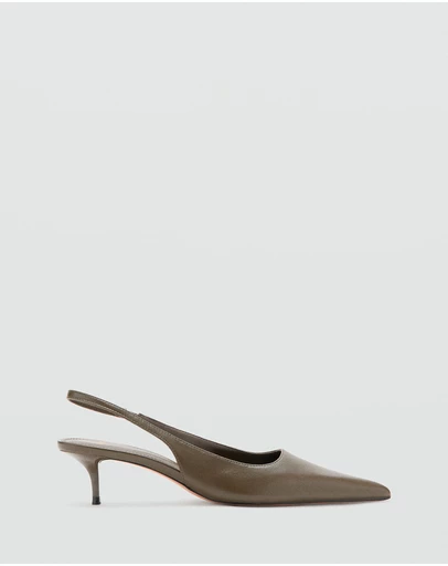 M.N.G - Pointed-Toe Leather Heeled Shoes
