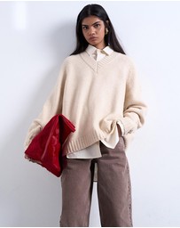 TOPSHOP - Knitted Clean V-Neck Jumper