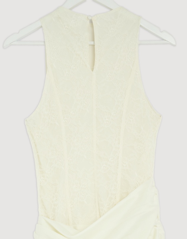 Revibe - Repaired CHANCERY Layla High Neck Lace Panelled Maxi Dress - AU 10